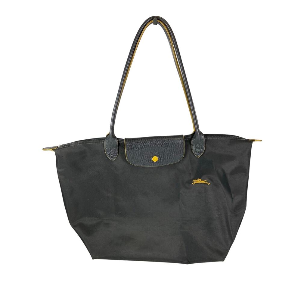 Longchamp Le Pliage Large Nylon Tote Shoulder Bag Dark Gray
